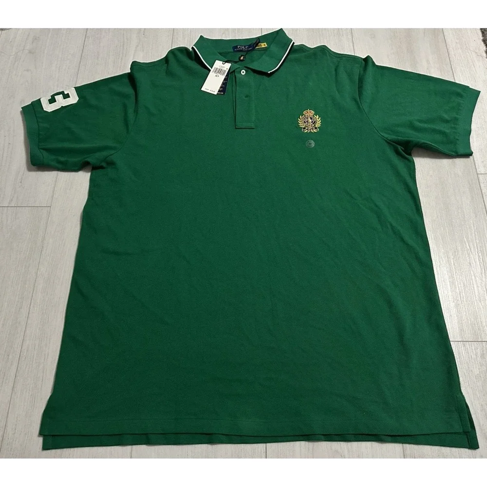 NWT Polo Ralph Lauren Men's Crest Mesh Polo Shirt Green‎ Sz 2XLT $148